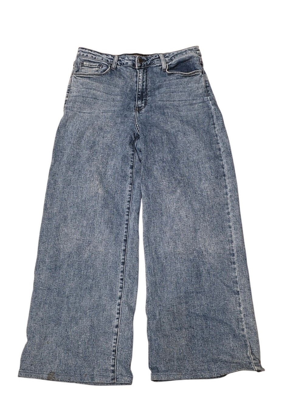 Just Black Denim The Stretchy Wide Leg Classic Blue Jeans Re-Hemmed Size 31
